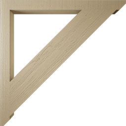 Ekena Millwork - BKTUR035X46X46TRA06RCPR - Timberthane Faux Wood Traditional Style Bracket, Slat Ends, 3 1/2"W x 46"D x 46"H, Primed Tan