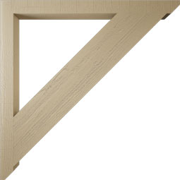 Ekena Millwork - BKTUR035X48X48TRA06RCPR - Timberthane Faux Wood Traditional Style Bracket, Slat Ends, 3 1/2"W x 48"D x 48"H, Primed Tan