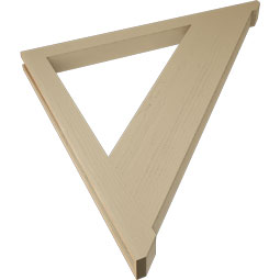 Ekena Millwork - BKTUR035X48X48TRA06RCPR - Timberthane Faux Wood Traditional Style Bracket, Slat Ends, 3 1/2"W x 48"D x 48"H, Primed Tan