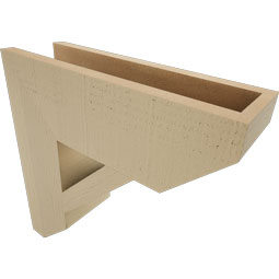 Ekena Millwork - BKTUR055X18X18TRA06RCPR - Timberthane Faux Wood Traditional Style Bracket, Slat Ends, 5 1/2"W x 18"D x 18"H, Primed Tan