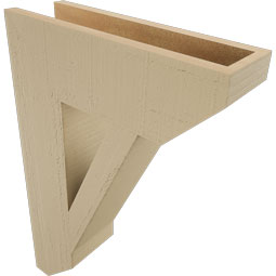 Ekena Millwork - BKTUR055X18X26TRA06RCPR - Timberthane Faux Wood Traditional Style Bracket, Slat Ends, 5 1/2"W x 18"D x 26"H, Primed Tan