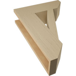 Ekena Millwork - BKTUR055X18X26TRA06RCPR - Timberthane Faux Wood Traditional Style Bracket, Slat Ends, 5 1/2"W x 18"D x 26"H, Primed Tan