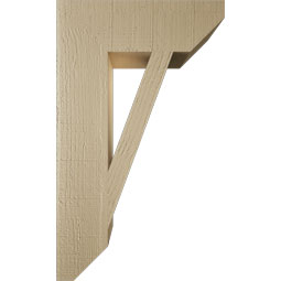 Ekena Millwork - BKTUR055X18X30TRA06RCPR - Timberthane Faux Wood Traditional Style Bracket, Slat Ends, 5 1/2"W x 18"D x 30"H, Primed Tan
