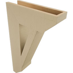 Ekena Millwork - BKTUR055X18X30TRA06RCPR - Timberthane Faux Wood Traditional Style Bracket, Slat Ends, 5 1/2"W x 18"D x 30"H, Primed Tan