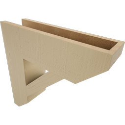 Ekena Millwork - BKTUR055X20X20TRA06RCPR - Timberthane Faux Wood Traditional Style Bracket, Slat Ends, 5 1/2"W x 20"D x 20"H, Primed Tan