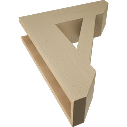 Ekena Millwork - BKTUR055X20X24TRA06RCPR - Timberthane Faux Wood Traditional Style Bracket, Slat Ends, 5 1/2"W x 20"D x 24"H, Primed Tan