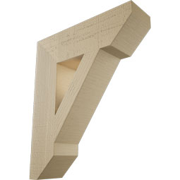 Ekena Millwork - BKTUR055X20X24TRA06RCPR - Timberthane Faux Wood Traditional Style Bracket, Slat Ends, 5 1/2"W x 20"D x 24"H, Primed Tan