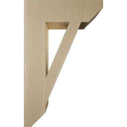 Ekena Millwork - BKTUR055X20X32TRA06RCPR - Timberthane Faux Wood Traditional Style Bracket, Slat Ends, 5 1/2"W x 20"D x 32"H, Primed Tan