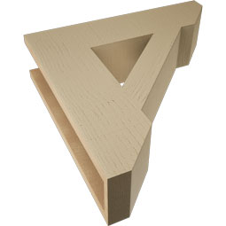 Ekena Millwork - BKTUR055X22X22TRA06RCPR - Timberthane Faux Wood Traditional Style Bracket, Slat Ends, 5 1/2"W x 22"D x 22"H, Primed Tan