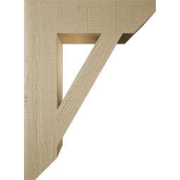 Ekena Millwork - BKTUR055X22X30TRA06RCPR - Timberthane Faux Wood Traditional Style Bracket, Slat Ends, 5 1/2"W x 22"D x 30"H, Primed Tan