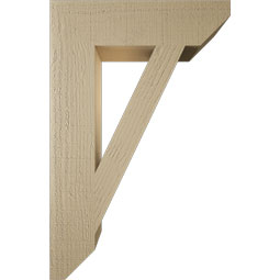Ekena Millwork - BKTUR055X22X34TRA06RCPR - Timberthane Faux Wood Traditional Style Bracket, Slat Ends, 5 1/2"W x 22"D x 34"H, Primed Tan