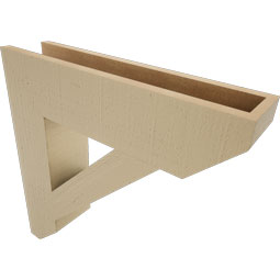 Ekena Millwork - BKTUR055X24X24TRA06RCPR - Timberthane Faux Wood Traditional Style Bracket, Slat Ends, 5 1/2"W x 24"D x 24"H, Primed Tan