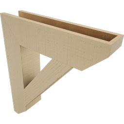 Ekena Millwork - BKTUR055X24X28TRA06RCPR - Timberthane Faux Wood Traditional Style Bracket, Slat Ends, 5 1/2"W x 24"D x 28"H, Primed Tan