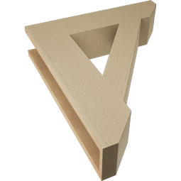 Ekena Millwork - BKTUR055X24X28TRA06RCPR - Timberthane Faux Wood Traditional Style Bracket, Slat Ends, 5 1/2"W x 24"D x 28"H, Primed Tan