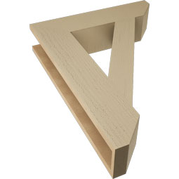 Ekena Millwork - BKTUR055X24X32TRA06RCPR - Timberthane Faux Wood Traditional Style Bracket, Slat Ends, 5 1/2"W x 24"D x 32"H, Primed Tan