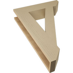 Ekena Millwork - BKTUR055X24X36TRA06RCPR - Timberthane Faux Wood Traditional Style Bracket, Slat Ends, 5 1/2"W x 24"D x 36"H, Primed Tan