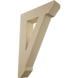 Ekena Millwork - BKTUR055X24X36TRA06RCPR - Timberthane Faux Wood Traditional Style Bracket, Slat Ends, 5 1/2"W x 24"D x 36"H, Primed Tan