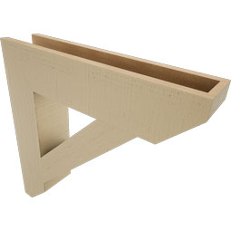 Ekena Millwork - BKTUR055X26X26TRA06RCPR - Timberthane Faux Wood Traditional Style Bracket, Slat Ends, 5 1/2"W x 26"D x 26"H, Primed Tan