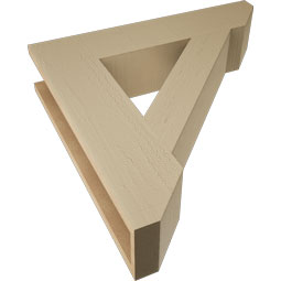 Ekena Millwork - BKTUR055X26X26TRA06RCPR - Timberthane Faux Wood Traditional Style Bracket, Slat Ends, 5 1/2"W x 26"D x 26"H, Primed Tan