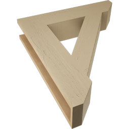 Ekena Millwork - BKTUR055X26X30TRA06RCPR - Timberthane Faux Wood Traditional Style Bracket, Slat Ends, 5 1/2"W x 26"D x 30"H, Primed Tan