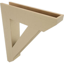 Ekena Millwork - BKTUR055X26X34TRA06RCPR - Timberthane Faux Wood Traditional Style Bracket, Slat Ends, 5 1/2"W x 26"D x 34"H, Primed Tan