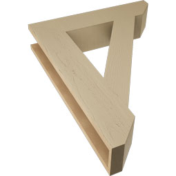 Ekena Millwork - BKTUR055X26X34TRA06RCPR - Timberthane Faux Wood Traditional Style Bracket, Slat Ends, 5 1/2"W x 26"D x 34"H, Primed Tan