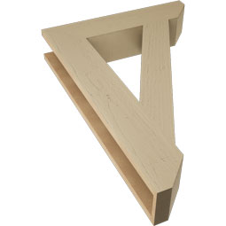 Ekena Millwork - BKTUR055X26X38TRA06RCPR - Timberthane Faux Wood Traditional Style Bracket, Slat Ends, 5 1/2"W x 26"D x 38"H, Primed Tan