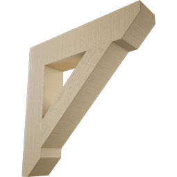 Ekena Millwork - BKTUR055X28X28TRA06RCPR - Timberthane Faux Wood Traditional Style Bracket, Slat Ends, 5 1/2"W x 28"D x 28"H, Primed Tan