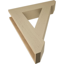 Ekena Millwork - BKTUR055X28X32TRA06RCPR - Timberthane Faux Wood Traditional Style Bracket, Slat Ends, 5 1/2"W x 28"D x 32"H, Primed Tan