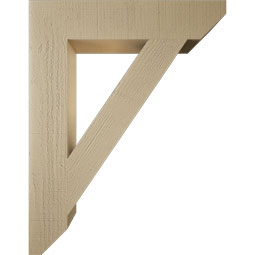 Ekena Millwork - BKTUR055X28X36TRA06RCPR - Timberthane Faux Wood Traditional Style Bracket, Slat Ends, 5 1/2"W x 28"D x 36"H, Primed Tan