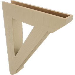 Ekena Millwork - BKTUR055X28X40TRA06RCPR - Timberthane Faux Wood Traditional Style Bracket, Slat Ends, 5 1/2"W x 28"D x 40"H, Primed Tan