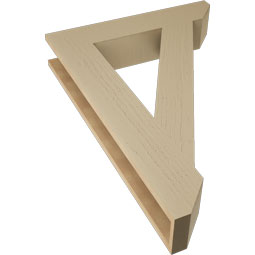 Ekena Millwork - BKTUR055X28X40TRA06RCPR - Timberthane Faux Wood Traditional Style Bracket, Slat Ends, 5 1/2"W x 28"D x 40"H, Primed Tan