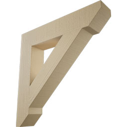 Ekena Millwork - BKTUR055X30X30TRA06RCPR - Timberthane Faux Wood Traditional Style Bracket, Slat Ends, 5 1/2"W x 30"D x 30"H, Primed Tan