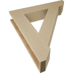 Ekena Millwork - BKTUR055X30X34TRA06RCPR - Timberthane Faux Wood Traditional Style Bracket, Slat Ends, 5 1/2"W x 30"D x 34"H, Primed Tan