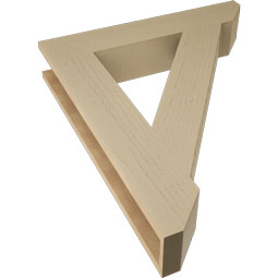 Ekena Millwork - BKTUR055X30X36TRA06RCPR - Timberthane Faux Wood Traditional Style Bracket, Slat Ends, 5 1/2"W x 30"D x 36"H, Primed Tan