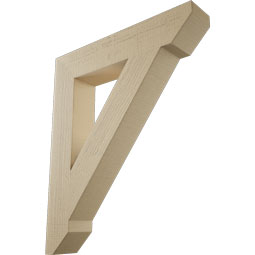 Ekena Millwork - BKTUR055X30X36TRA06RCPR - Timberthane Faux Wood Traditional Style Bracket, Slat Ends, 5 1/2"W x 30"D x 36"H, Primed Tan