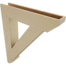 Ekena Millwork - BKTUR055X30X38TRA06RCPR - Timberthane Faux Wood Traditional Style Bracket, Slat Ends, 5 1/2"W x 30"D x 38"H, Primed Tan