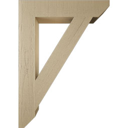 Ekena Millwork - BKTUR055X30X42TRA06RCPR - Timberthane Faux Wood Traditional Style Bracket, Slat Ends, 5 1/2"W x 30"D x 42"H, Primed Tan