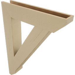Ekena Millwork - BKTUR055X30X42TRA06RCPR - Timberthane Faux Wood Traditional Style Bracket, Slat Ends, 5 1/2"W x 30"D x 42"H, Primed Tan