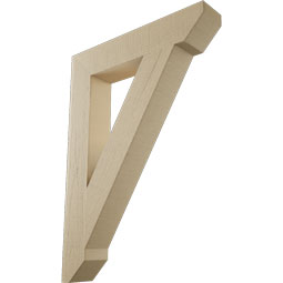 Ekena Millwork - BKTUR055X30X42TRA06RCPR - Timberthane Faux Wood Traditional Style Bracket, Slat Ends, 5 1/2"W x 30"D x 42"H, Primed Tan