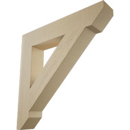 Ekena Millwork - BKTUR055X32X32TRA06RCPR - Timberthane Faux Wood Traditional Style Bracket, Slat Ends, 5 1/2"W x 32"D x 32"H, Primed Tan