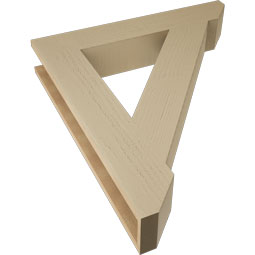 Ekena Millwork - BKTUR055X32X36TRA06RCPR - Timberthane Faux Wood Traditional Style Bracket, Slat Ends, 5 1/2"W x 32"D x 36"H, Primed Tan