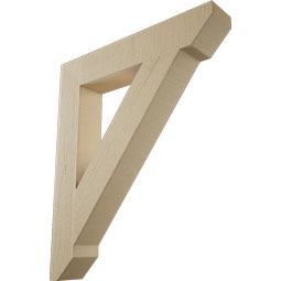 Ekena Millwork - BKTUR055X32X38TRA06RCPR - Timberthane Faux Wood Traditional Style Bracket, Slat Ends, 5 1/2"W x 32"D x 38"H, Primed Tan