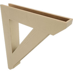Ekena Millwork - BKTUR055X32X40TRA06RCPR - Timberthane Faux Wood Traditional Style Bracket, Slat Ends, 5 1/2"W x 32"D x 40"H, Primed Tan