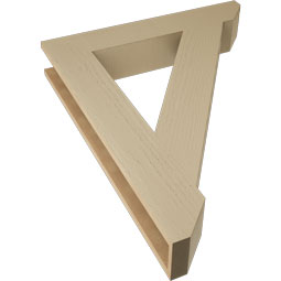 Ekena Millwork - BKTUR055X32X40TRA06RCPR - Timberthane Faux Wood Traditional Style Bracket, Slat Ends, 5 1/2"W x 32"D x 40"H, Primed Tan