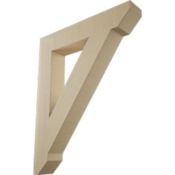 Ekena Millwork - BKTUR055X32X40TRA06RCPR - Timberthane Faux Wood Traditional Style Bracket, Slat Ends, 5 1/2"W x 32"D x 40"H, Primed Tan