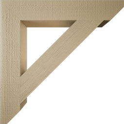 Ekena Millwork - BKTUR055X34X34TRA06RCPR - Timberthane Faux Wood Traditional Style Bracket, Slat Ends, 5 1/2"W x 34"D x 34"H, Primed Tan