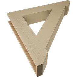 Ekena Millwork - BKTUR055X34X34TRA06RCPR - Timberthane Faux Wood Traditional Style Bracket, Slat Ends, 5 1/2"W x 34"D x 34"H, Primed Tan