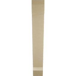 Ekena Millwork - BKTUR055X34X38TRA06RCPR - Timberthane Faux Wood Traditional Style Bracket, Slat Ends, 5 1/2"W x 34"D x 38"H, Primed Tan