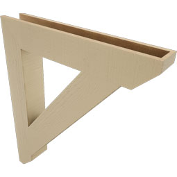Ekena Millwork - BKTUR055X34X40TRA06RCPR - Timberthane Faux Wood Traditional Style Bracket, Slat Ends, 5 1/2"W x 34"D x 40"H, Primed Tan